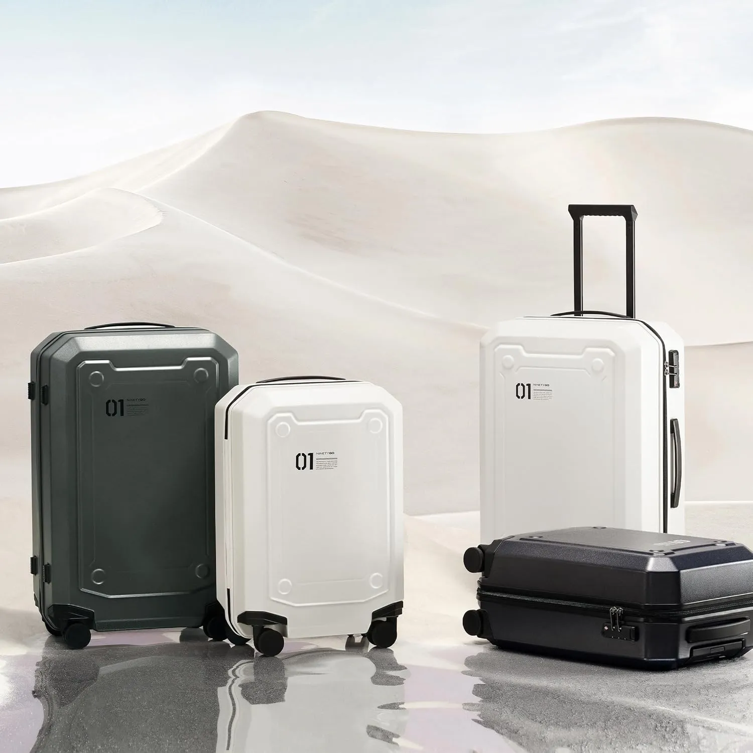 Carry On Luggage 22x14x9 Airline Approved, 20 Inch Luggage with Smooth Double Spinner Wheels, Hard Shell PC ABS Suitcase Carry-On, Lightweight Travel Luggage, TSA Approved (White, Sahara)