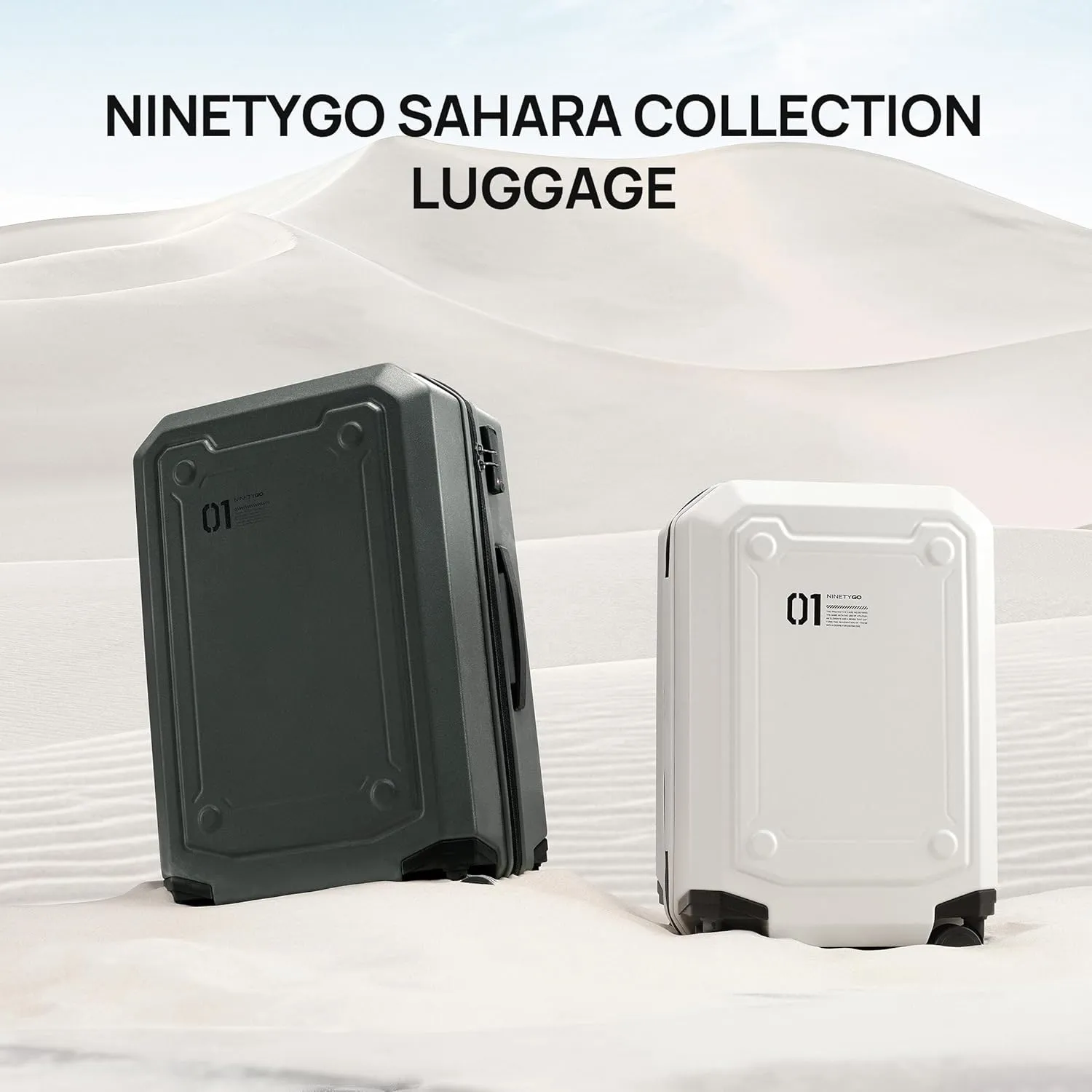 Carry On Luggage 22x14x9 Airline Approved, 20 Inch Luggage with Smooth Double Spinner Wheels, Hard Shell PC ABS Suitcase Carry-On, Lightweight Travel Luggage, TSA Approved (White, Sahara)