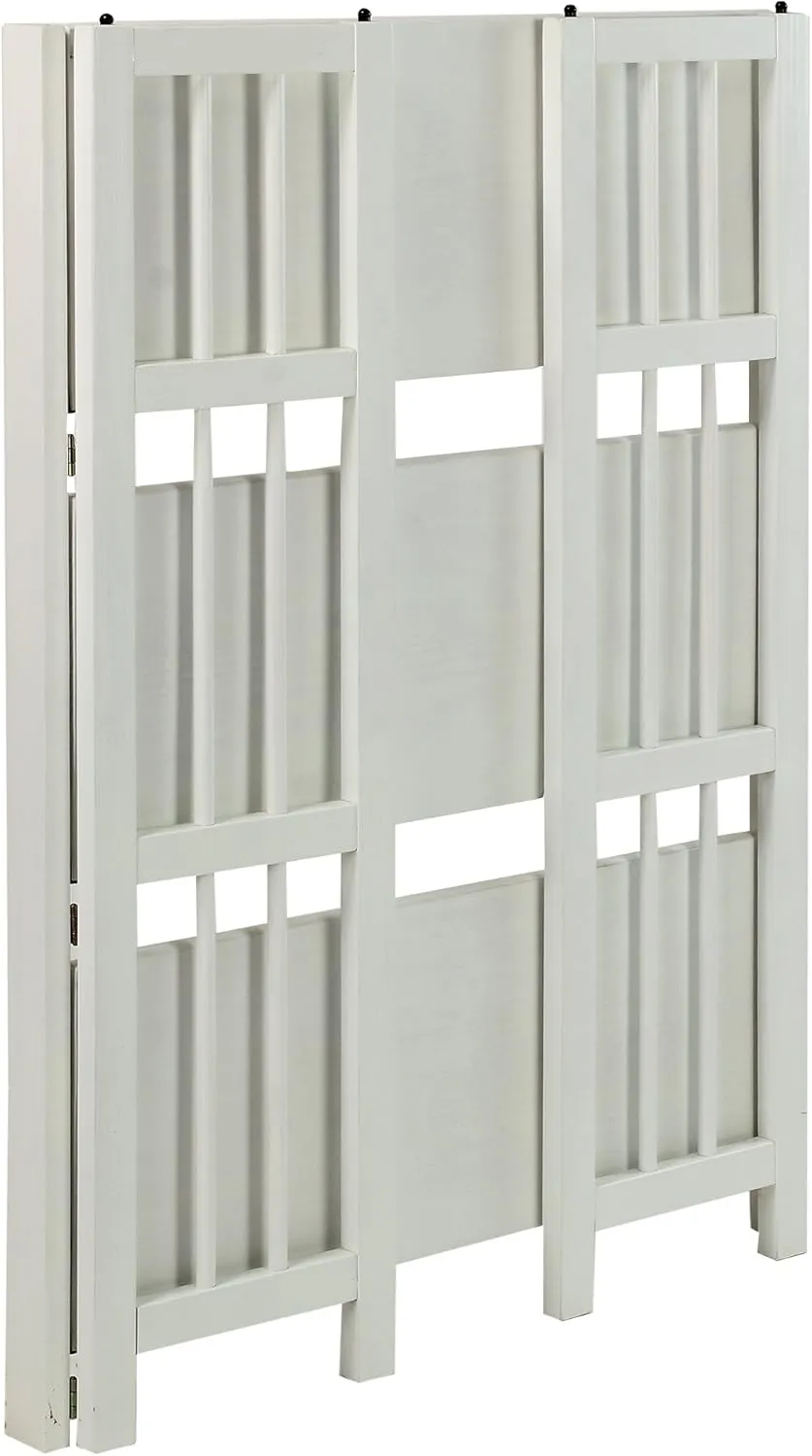 Casual Home 3-Shelf Folding Stackable Bookcase (27.5" Wide)-White