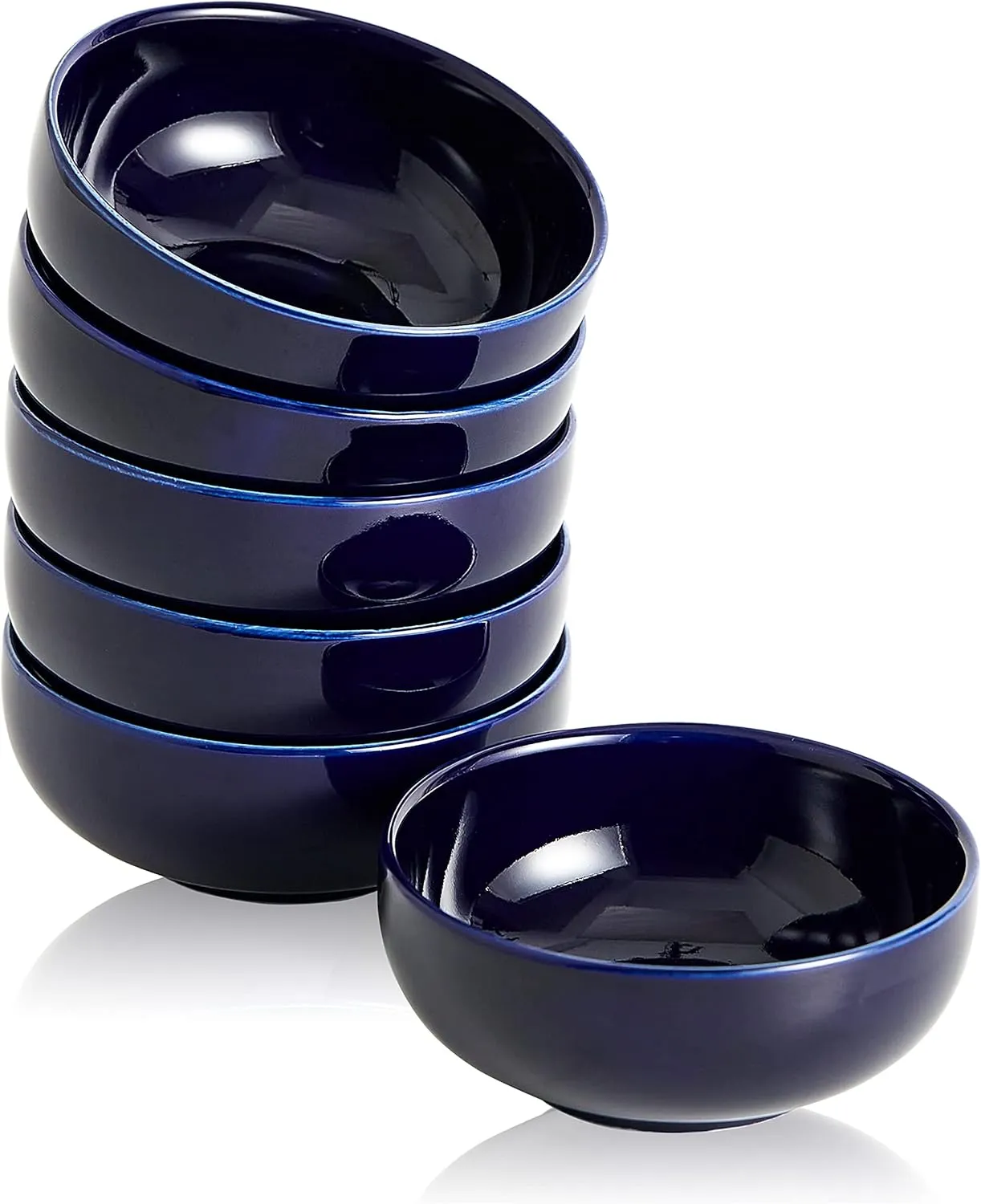 Ceramic Pinch Bowls,2.5 oz Mini Prep Dip Bowl Set,Small Dipping Salsa Charcuterie Soy Sauce Side Dish for Sushi,Set of 6 (Blue)