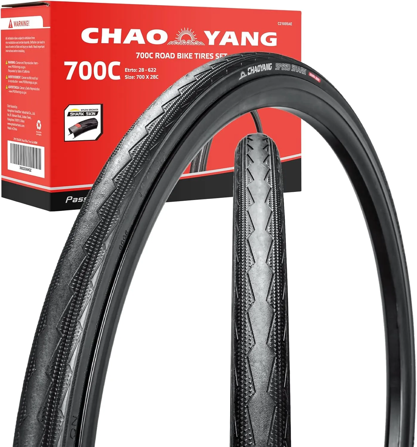 Chao YANG Urban Bicycle Tire Set, Foldable Bicycle Tire Set, Featured with Double Tread Puncture Protection,2-Piece