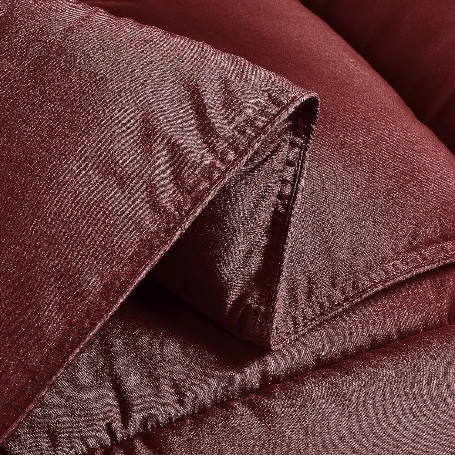 Chezmoi Collection 3-Piece Down Alternative Comforter Set - Lightweight All Seasons Luxurious Brushed Microfiber Comforter (Oversized King, Burgundy)