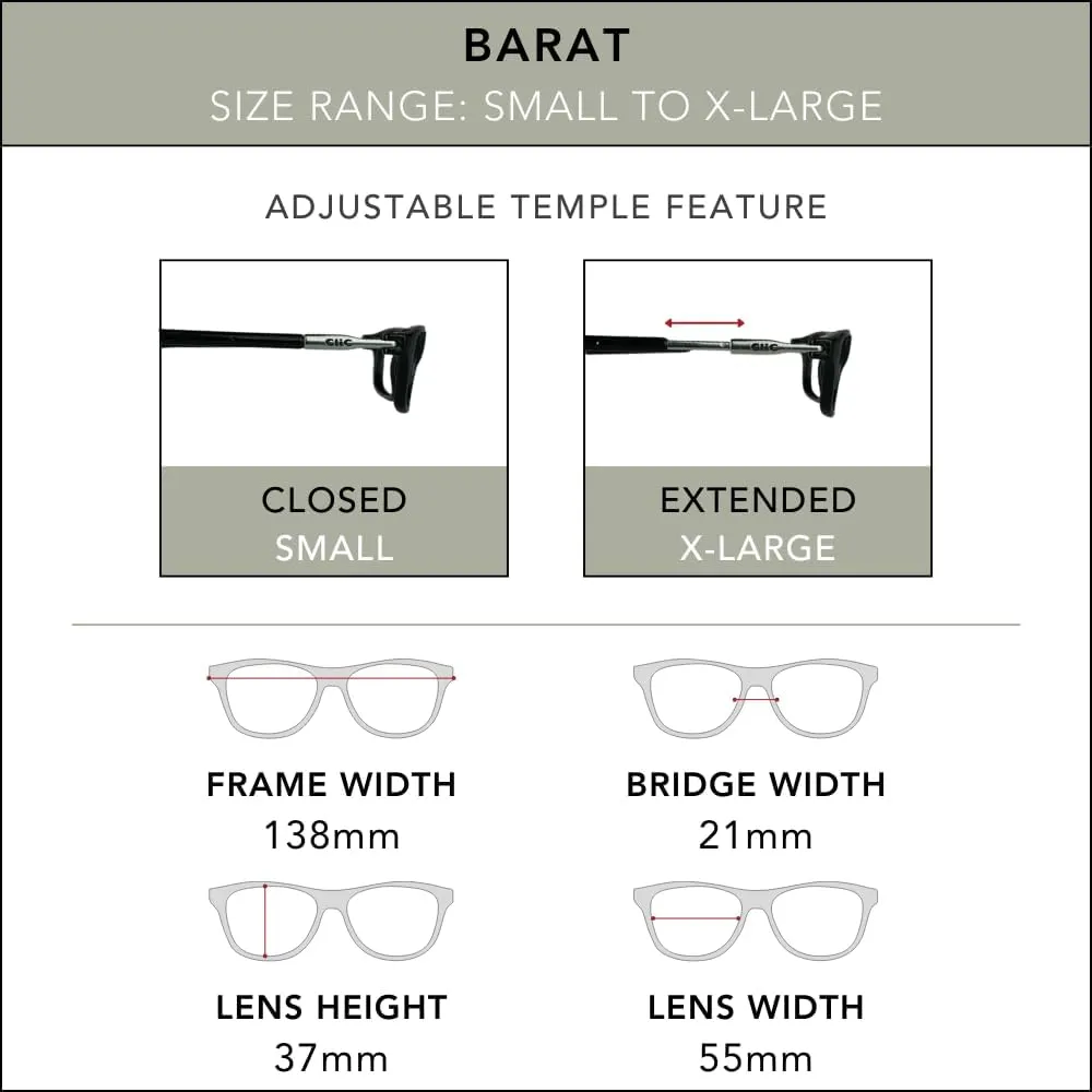 Clic Magnetic Reading Glasses for Men or Women, Soft Foldable Band, Computer Readers, Barat (S-XL)