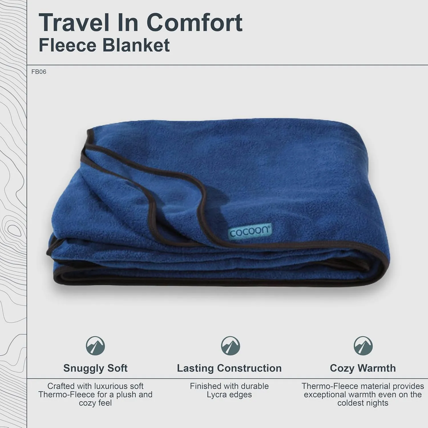 COCOON- Premium - Travel Fleece Blanket - Cozy, Soft, Warm, Lightweight - Regular 79" x 63"