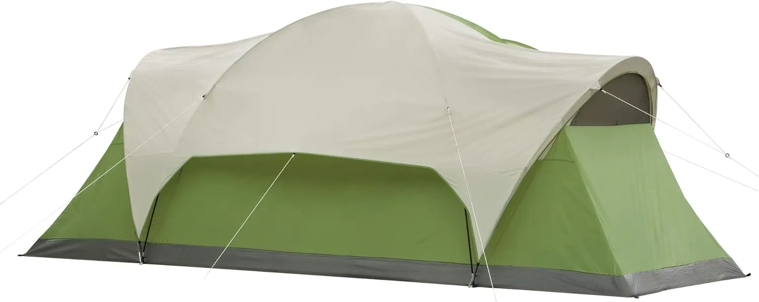 Coleman Montana 8P Family Tent with Waterproof Rainfly & Expandable Carry Bag Spacious Tent Fits 3 Queen Airbeds Sets Up in 15 Minutes