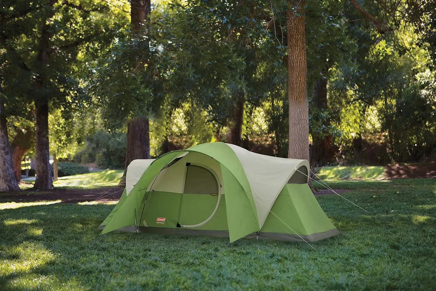 Coleman Montana 8P Family Tent with Waterproof Rainfly & Expandable Carry Bag Spacious Tent Fits 3 Queen Airbeds Sets Up in 15 Minutes
