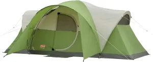 Coleman Montana 8P Family Tent with Waterproof Rainfly & Expandable Carry Bag Spacious Tent Fits 3 Queen Airbeds Sets Up in 15 Minutes