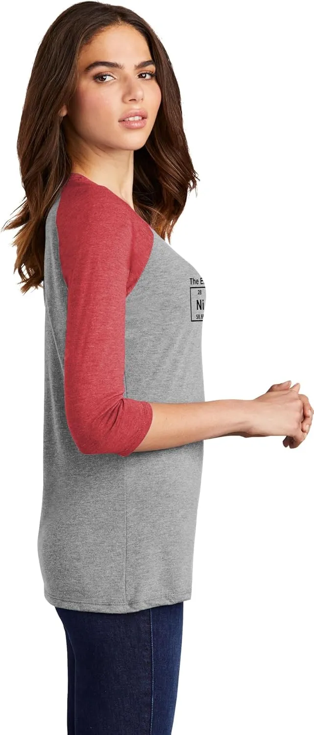 Comical Shirt Ladies Ninja Periodic Table The Elements of Stealth 3/4 Raglan