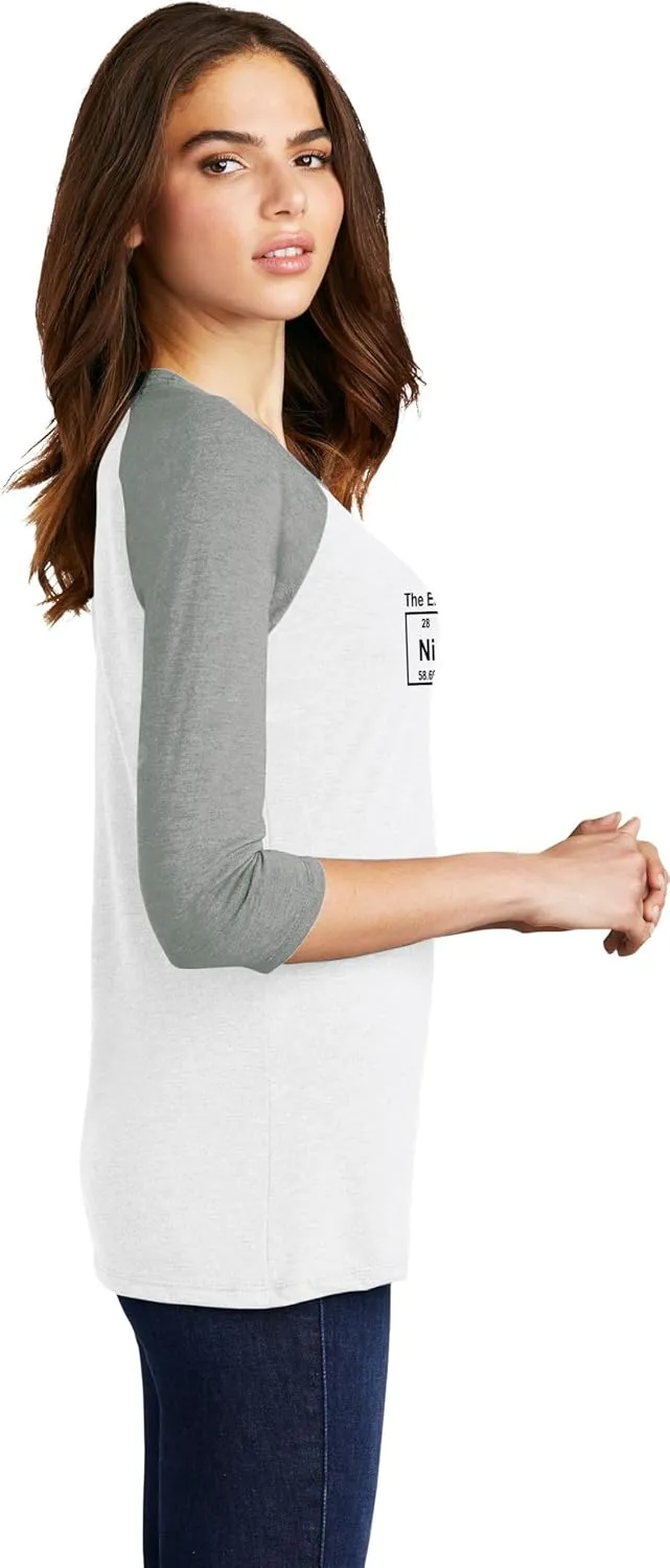 Comical Shirt Ladies Ninja Periodic Table The Elements of Stealth 3/4 Raglan
