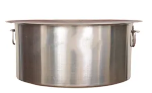 Commercial Jointless Tope or Patila, 2 mm Thickness, 55 liters, 20", Stainless Steel, Bhagona