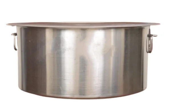Commercial Jointless Tope or Patila, 2 mm Thickness, 55 liters, 20", Stainless Steel, Bhagona