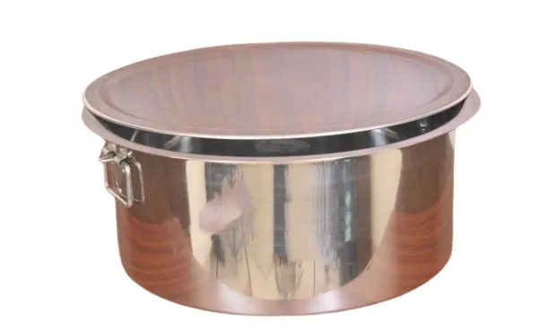 Commercial Jointless Tope or Patila, 2 mm Thickness, 55 liters, 20", Stainless Steel, Bhagona