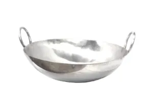 Commercial Stainless Steel Deep Kadai Wok, 20 Inch Diameter, Cookware, 12 Liters, 3 mm