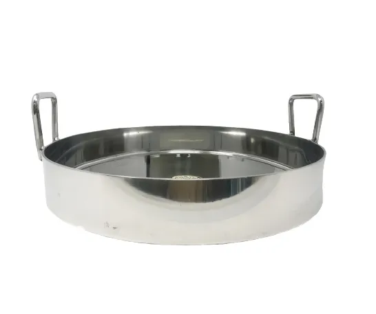 Commercial Stainless Steel Flat Ghevar Kadai / Kadhai, 3 MM Thick, Kitchenware