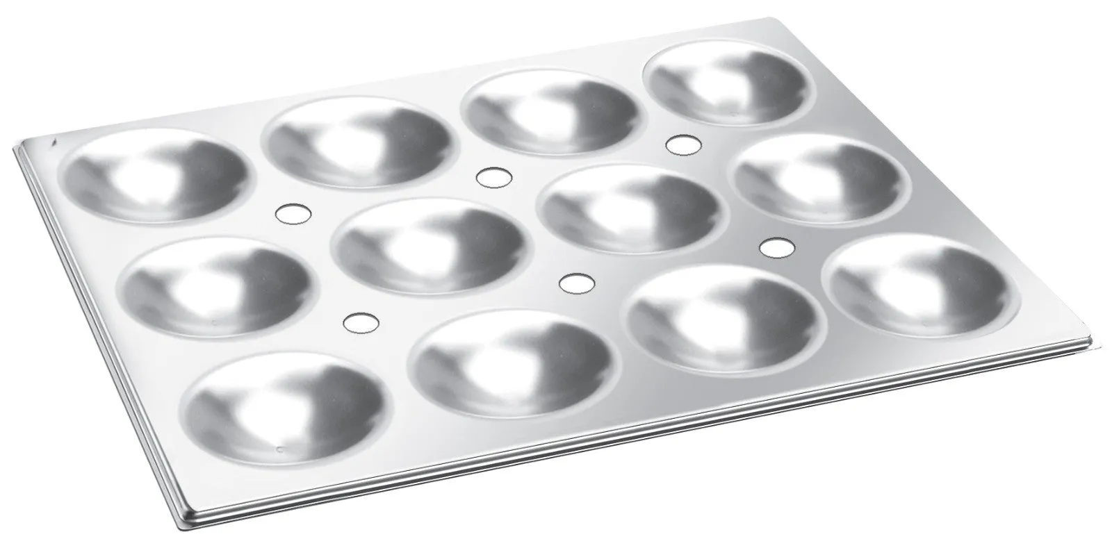 Commercial Stainless Steel Idli Tray, 12 Idli's, 3.5" Diameter, 16.5" x 13", SS 304, Combi Oven Accessories