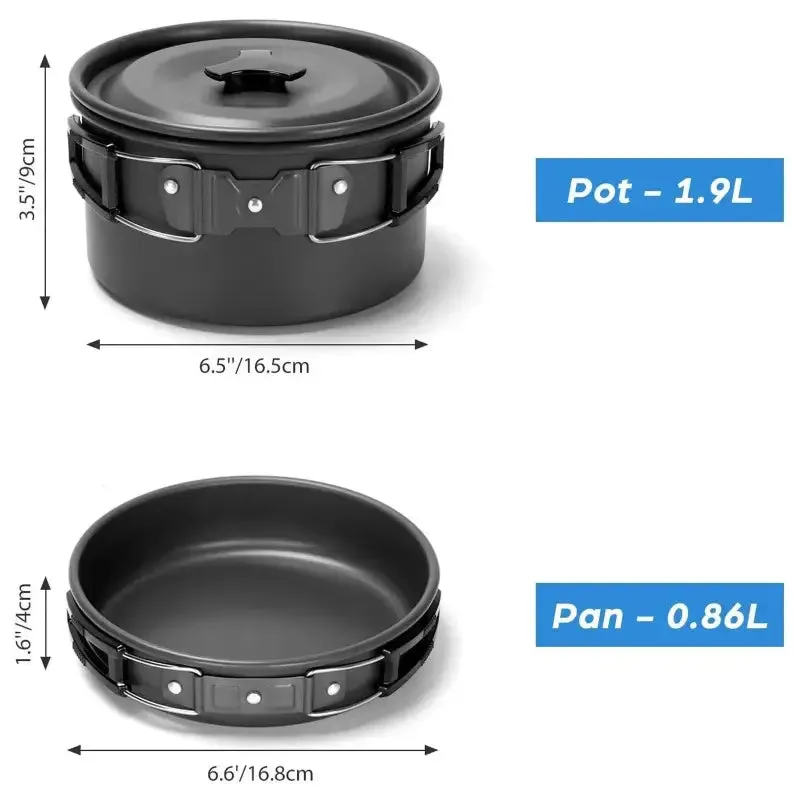 Compact 2-Person Camping Cookware Set