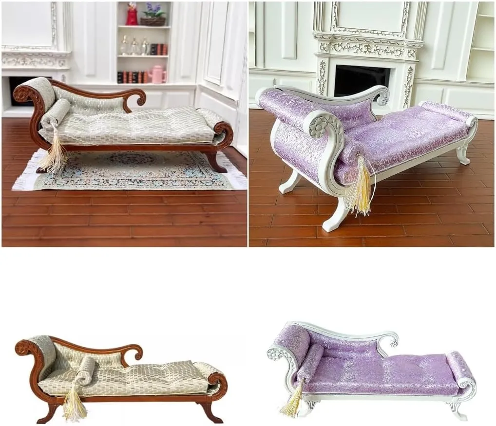 Compact Dollhouses Sofa Furniture for Realistic Interior Design Projects in 1/12 Scale Miniature Set
