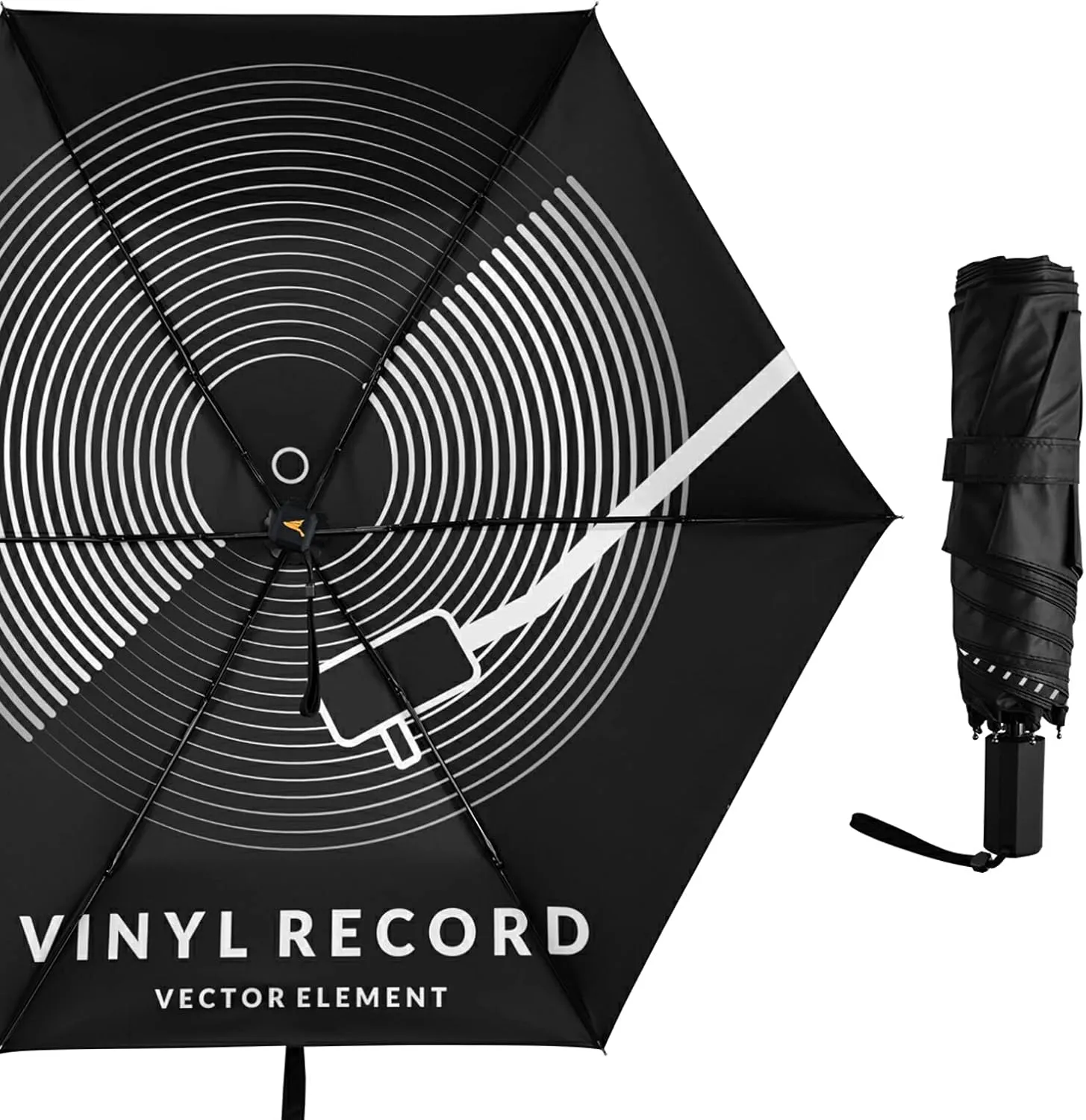 Compact Lightweight Folding Umbrella, Inner Print Sun Parasol with UV Protection, Strong Portable Travel Rain Umbrella
