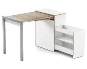 Compact Pull-Out Table Cabinet with Dual Storage Compartments