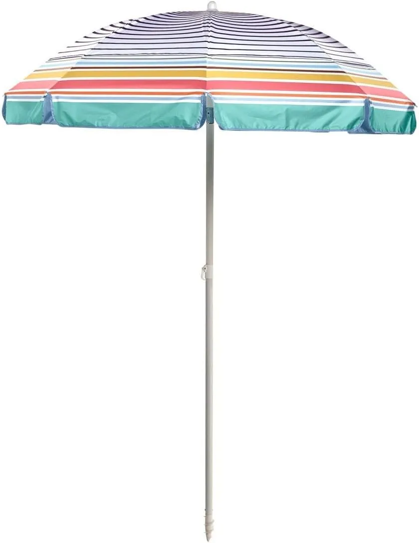 Coolibar UPF 50  6 Foot Intego Beach Umbrella - Sun Protective (One Size- Multicolor)