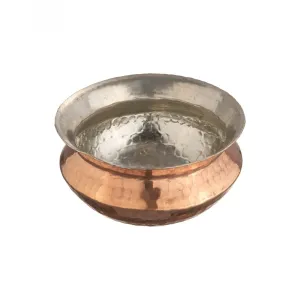 Copper Hammered Cooking Handi / Sipri, 11", 4 Liter's, Brass Kitchenware, Tin Coating