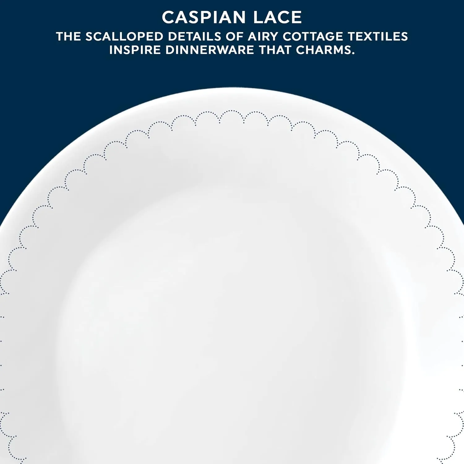 Corelle 6-Piece 6.75" Appetizer Round Plates, Vitrelle Triple Layer Glass, Lightweight Round Plates, Dessert Plates, Chip and Scratch Resistant, Microwave and Dishwasher Safe, Caspian