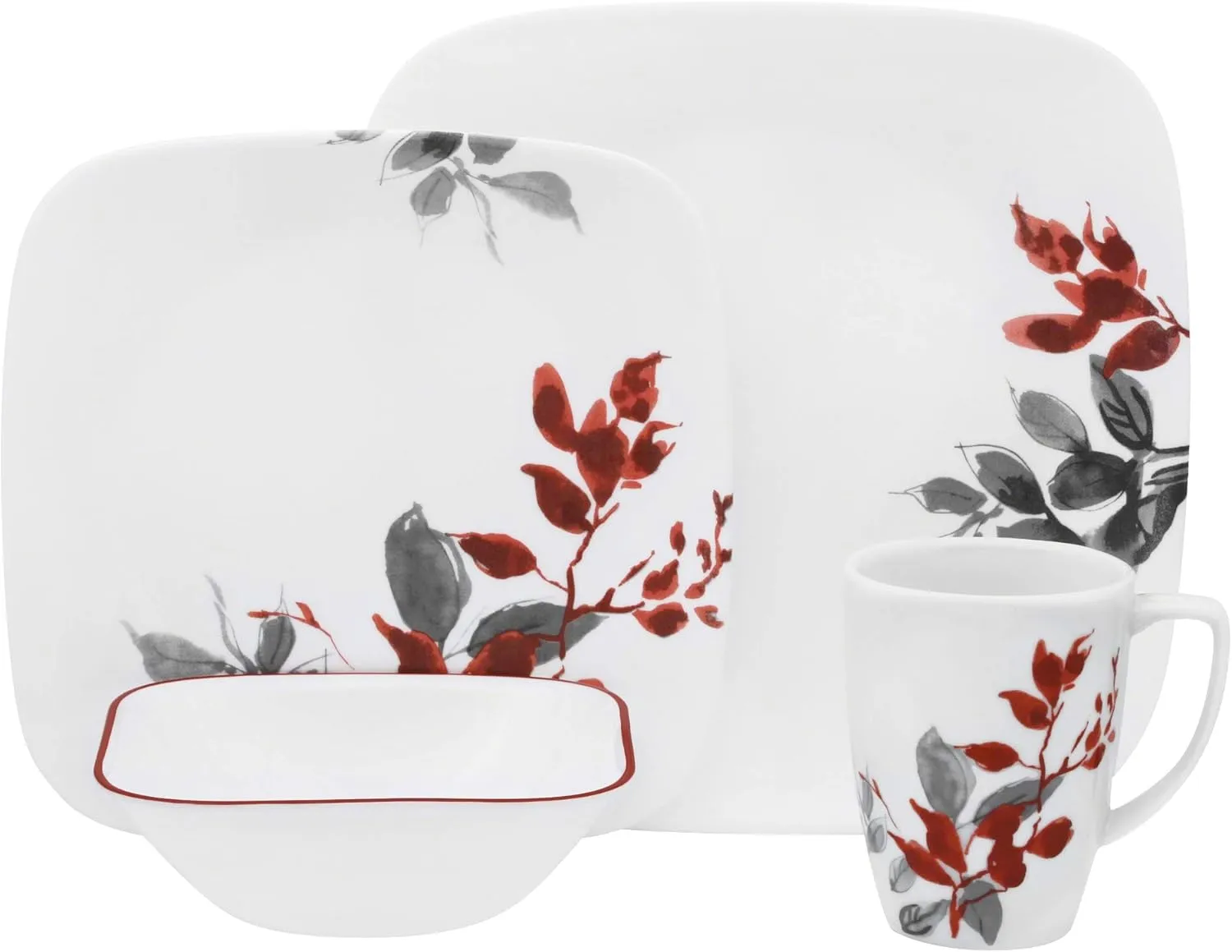CORELLE Square Kyoto Leaves 16-pc Set