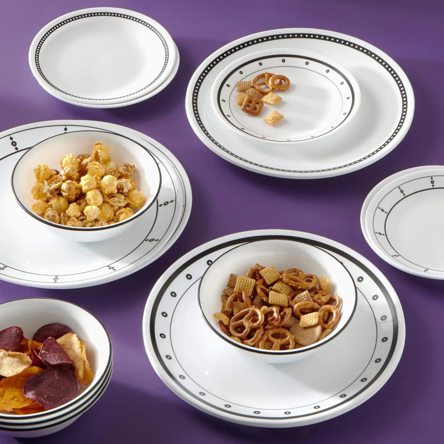 Corelle Vitrelle 18-Piece Service for 6 Dinnerware Set, Triple Layer Glass and Chip Resistant, Lightweight Round Plates and Bowls Set, Ocean Blue