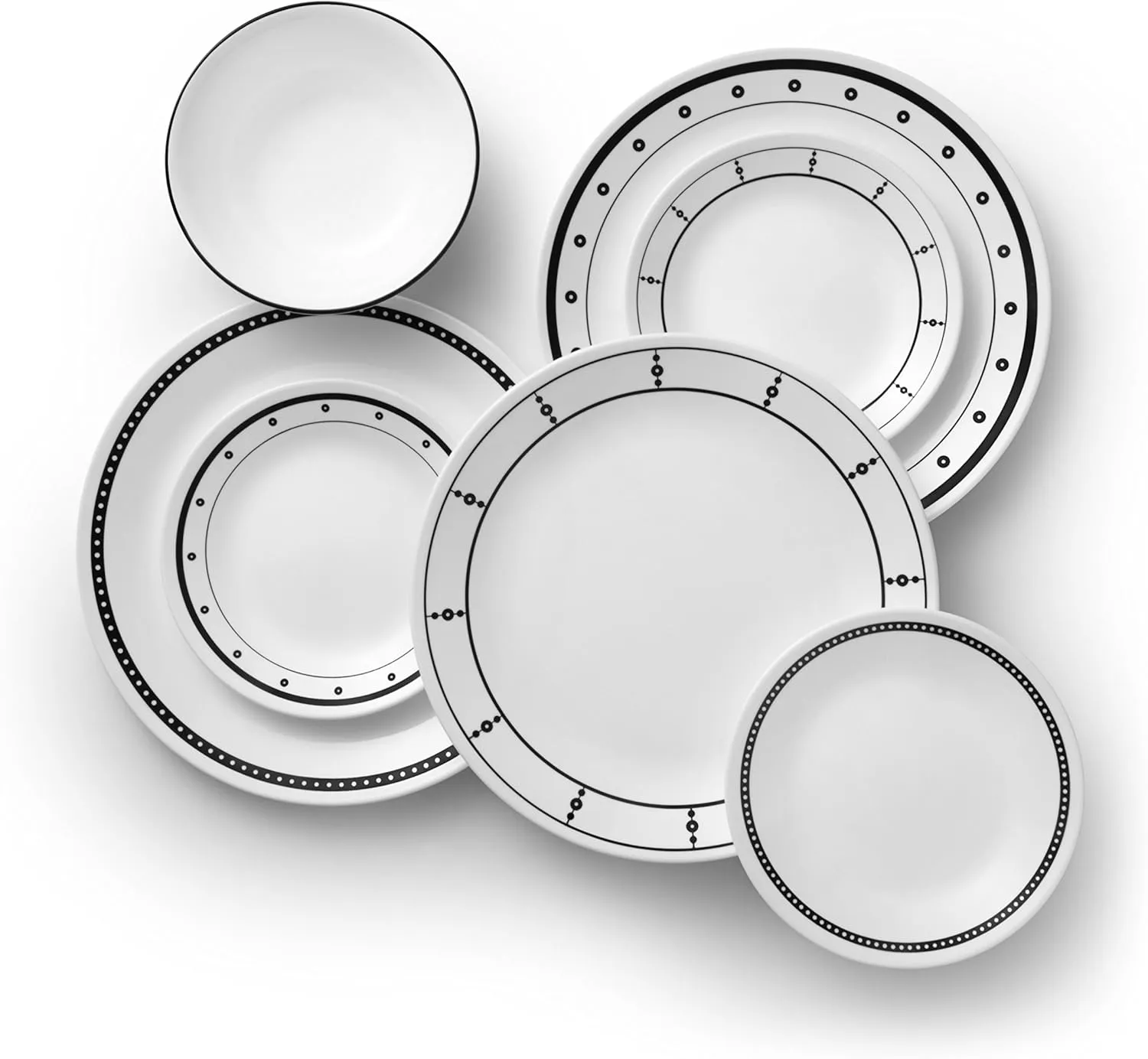 Corelle Vitrelle 18-Piece Service for 6 Dinnerware Set, Triple Layer Glass and Chip Resistant, Lightweight Round Plates and Bowls Set, Ocean Blue