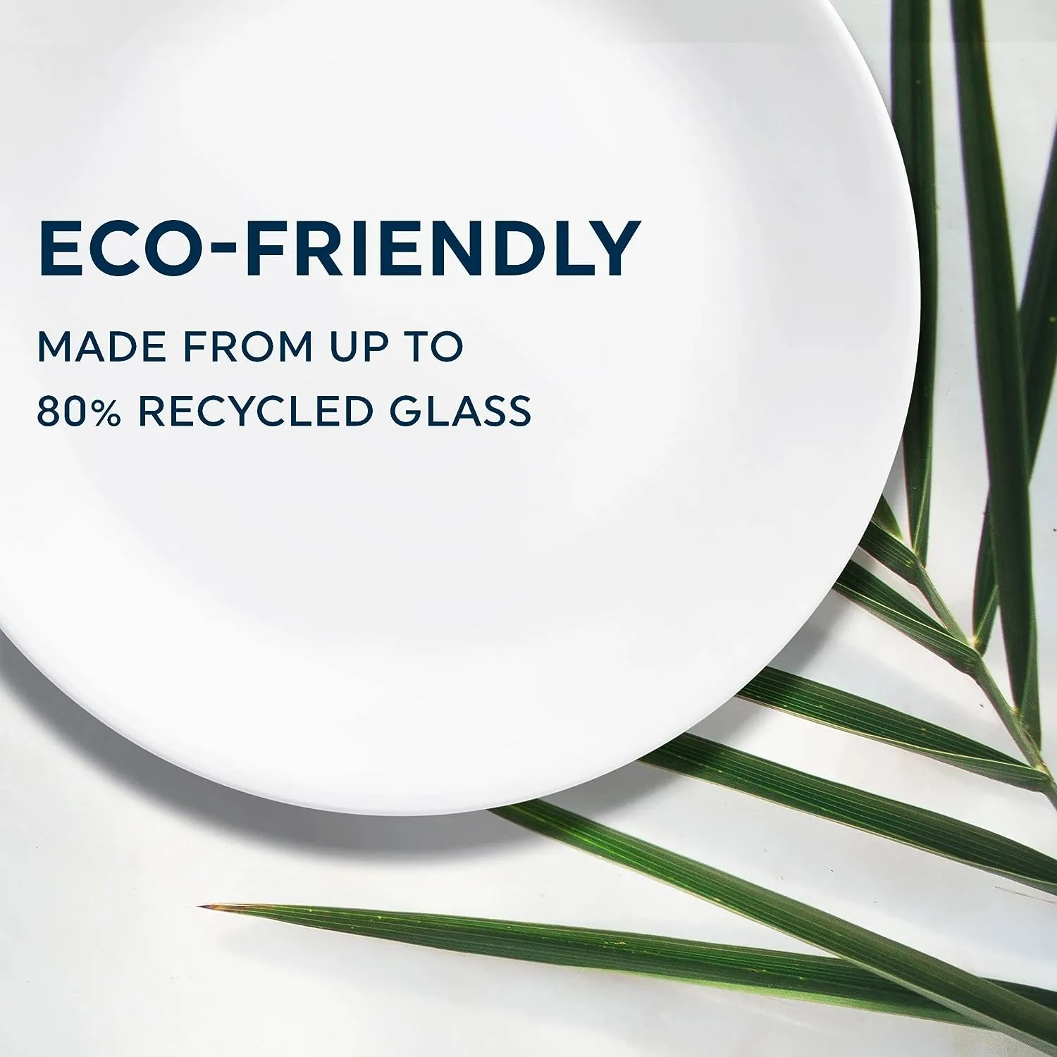 Corelle Vitrelle 18-Piece Service for 6 Dinnerware Set, Triple Layer Glass and Chip Resistant, Lightweight Round Plates and Bowls Set, Ocean Blue