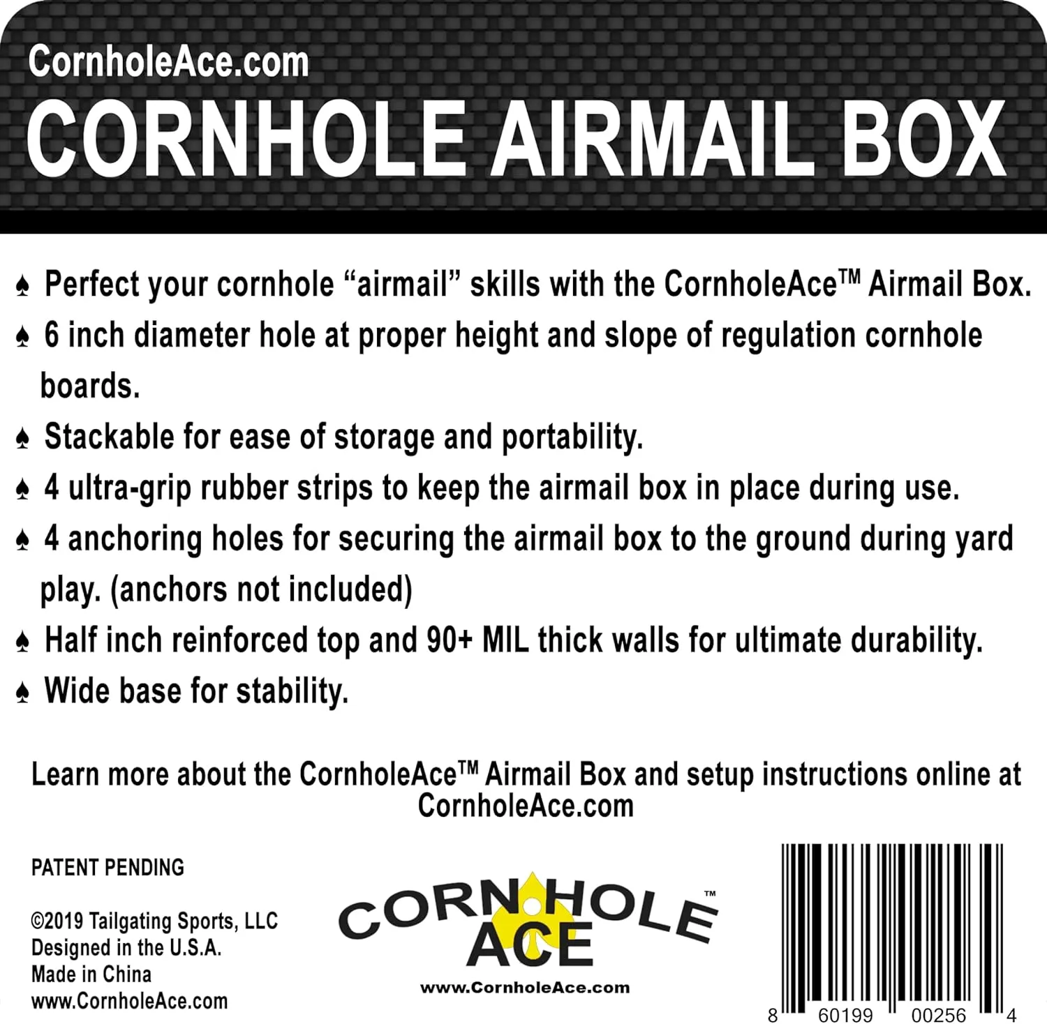 Cornhole Airmail Box Set - Includes 2 Airmail Boxes - Perfect for Cornhole Training and Practice