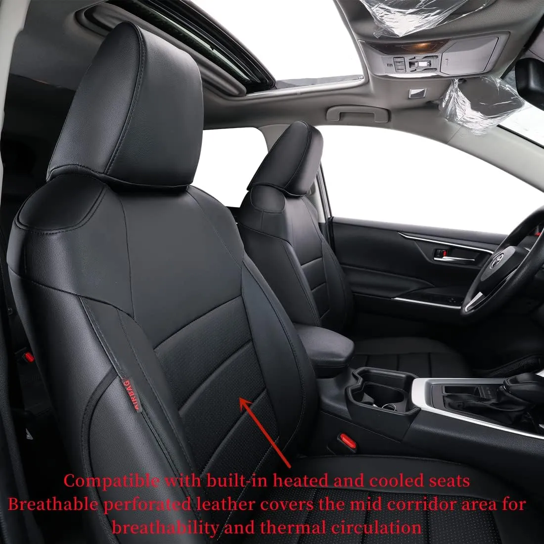 coverdream Corolla Cross Waterproof Leather Seat Covers Custom Fit for 2022-2025 Toyota Corolla Cross L,LE,XLE (Non-Hybrid),Full Coverage,Airbag Compatible Car Seat Protector(Full Set,Black)