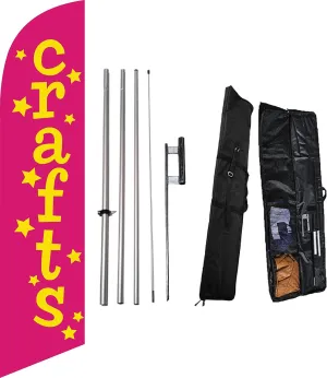 Crafts Feather Flag Eye Catching Banner Sign for Business Advertisement Complete Set with Fiberglass Pole Kit Ground Spike and Travel bag