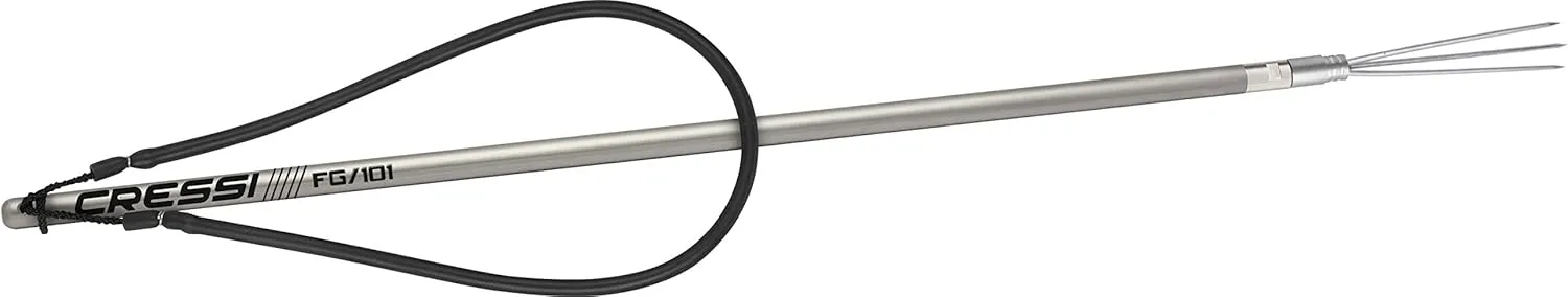 Cressi POLE SPEAR, Travel Fiberglass Spearfishing Pole Spear with 3 Barbless Prongs Paralyzer Tip - Cressi: Quality since 1946