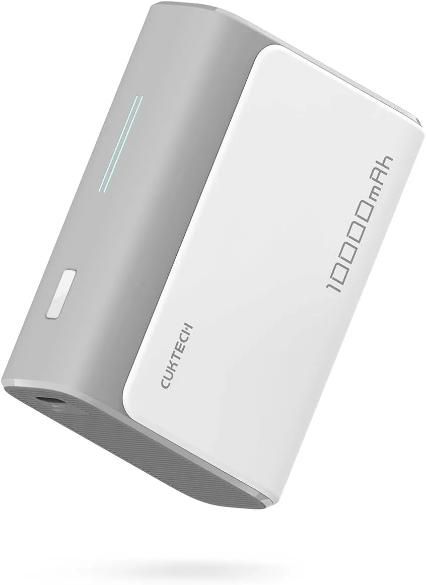 CUKTECH 30W Mini Power Bank, 10000mAh Portable Charger PD3.0 Fast Charging, Dual-Charging Ports Battery Pack, Compatible with iPhone 16/15/14/13 Series, Samsung S24/S23/S22, iPad, AirPods, etc (Grey)