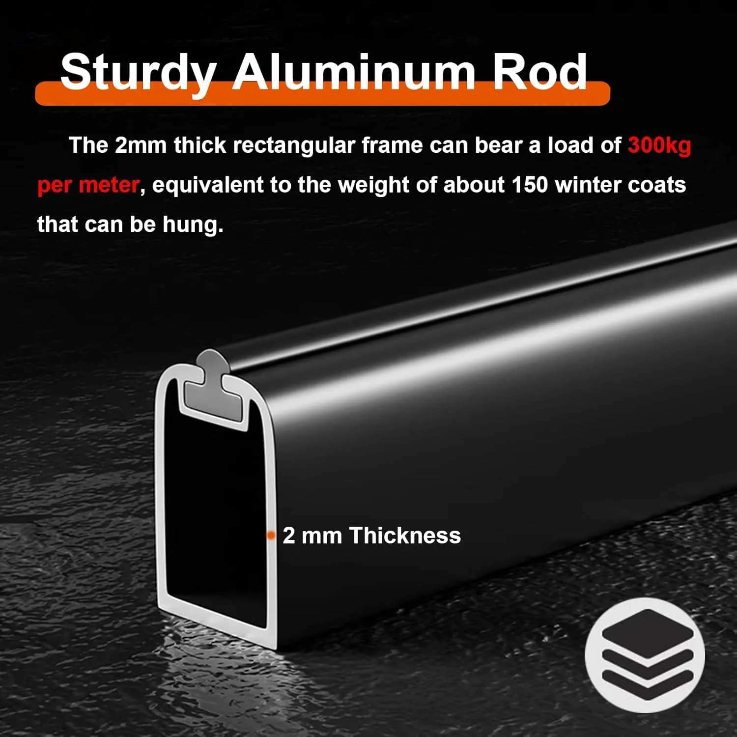 Custom Length Closet Rods for Hanging Clothes Heavy Duty, Commercial Home Aluminum Alloy Garment Bar with End Supports, Cuttable Grey Wardrobe Pole(20.5 in)