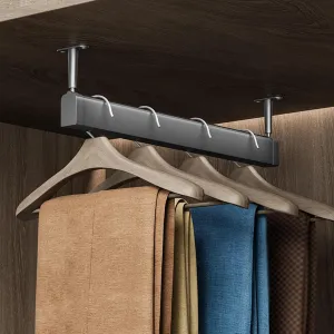 Custom Length Closet Rods for Hanging Clothes Heavy Duty, Commercial Home Aluminum Alloy Garment Bar with End Supports, Cuttable Grey Wardrobe Pole(20.5 in)
