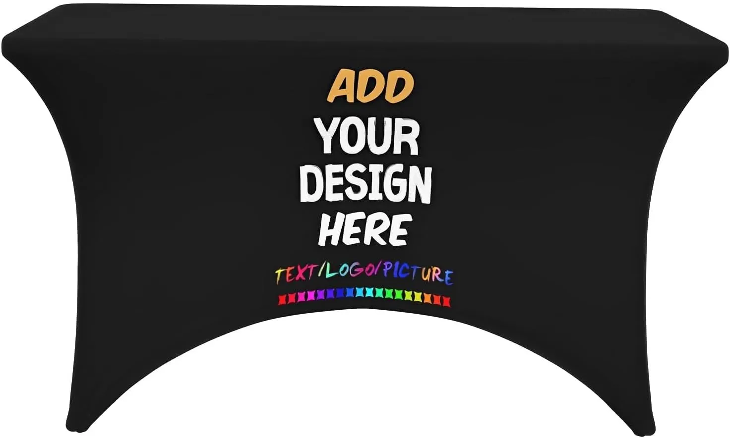 Custom Table Cloth Cover with Business Logo Personalized Customized Tablecloth Design Your Picture Text Name High Elasticity Wrinkle Prevention Table Runner for Parties Weddings (6 FT)