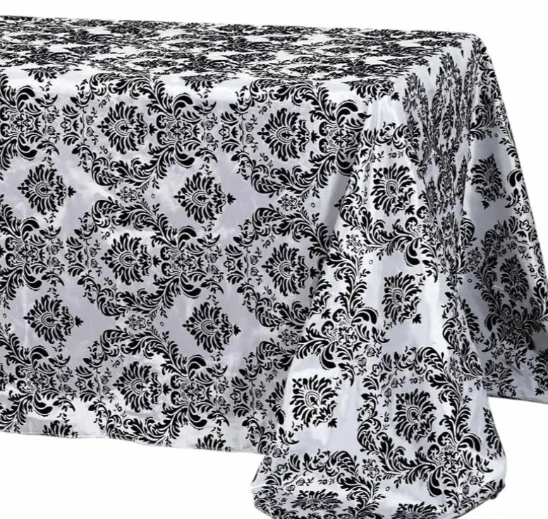 Damask Charmeuse Satin Table Linens, Table Overlays, Table Drapes & Banquets