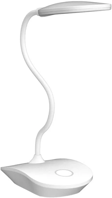 DEEPLITE Battery Operated Desk Lamp, LED Desk Light 3 Lighting Modes Stepless Dimming, Table Lamp 5W Touch Control Eye Caring, Flexible Gooseneck, Portable Reading Light for Dorm Study Office Bedroom