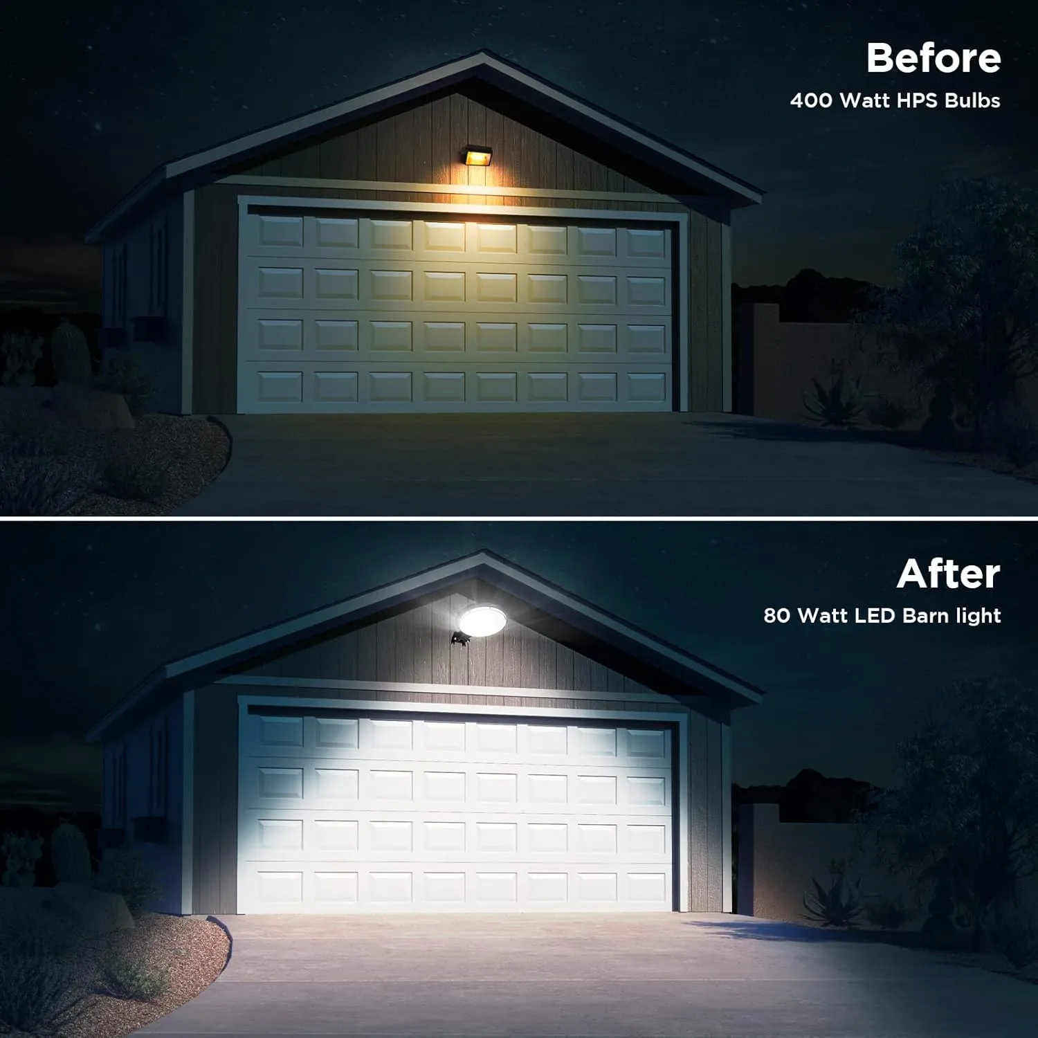 deerdance LED Barn Light, Dusk to Dawn Outdoor Lighting with 80W 10000LM 5000K Daylight, IP65 Waterproof Area Street Light for Farmhouse Barns Garage Yard Warehouse Outdoor Security Lighting, (2Pack)