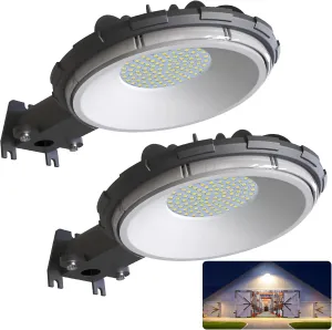 deerdance LED Barn Light, Dusk to Dawn Outdoor Lighting with 80W 10000LM 5000K Daylight, IP65 Waterproof Area Street Light for Farmhouse Barns Garage Yard Warehouse Outdoor Security Lighting, (2Pack)