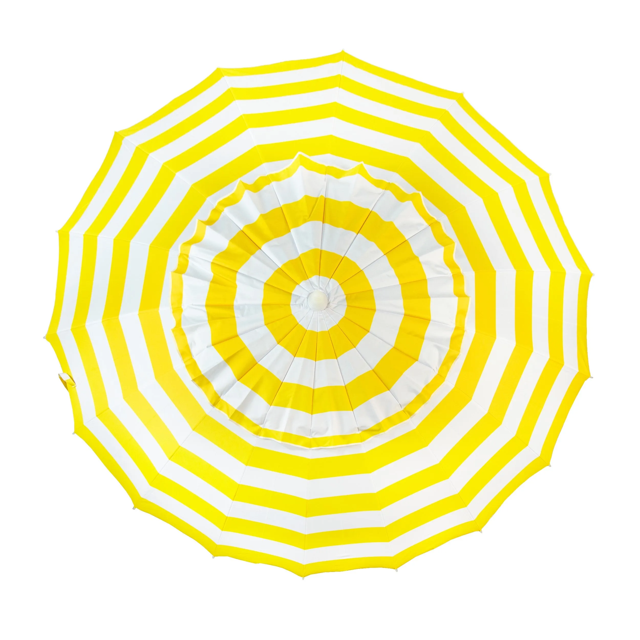 Deluxe 8 ft Yellow and White Stripe Patio & Beach Umbrella with Travel Bag