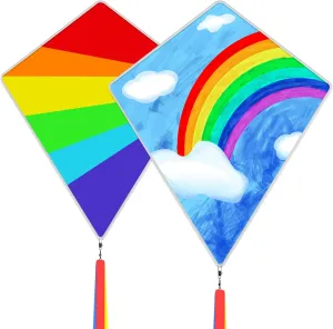 Diamond Kites for Kids Adults Easy to Fly, Beginner Kite for Toddlers Ages 3-5, Kids Kite Pack for Boys and Girls,Beach Kites for Outdoor Activities & Family Trip
