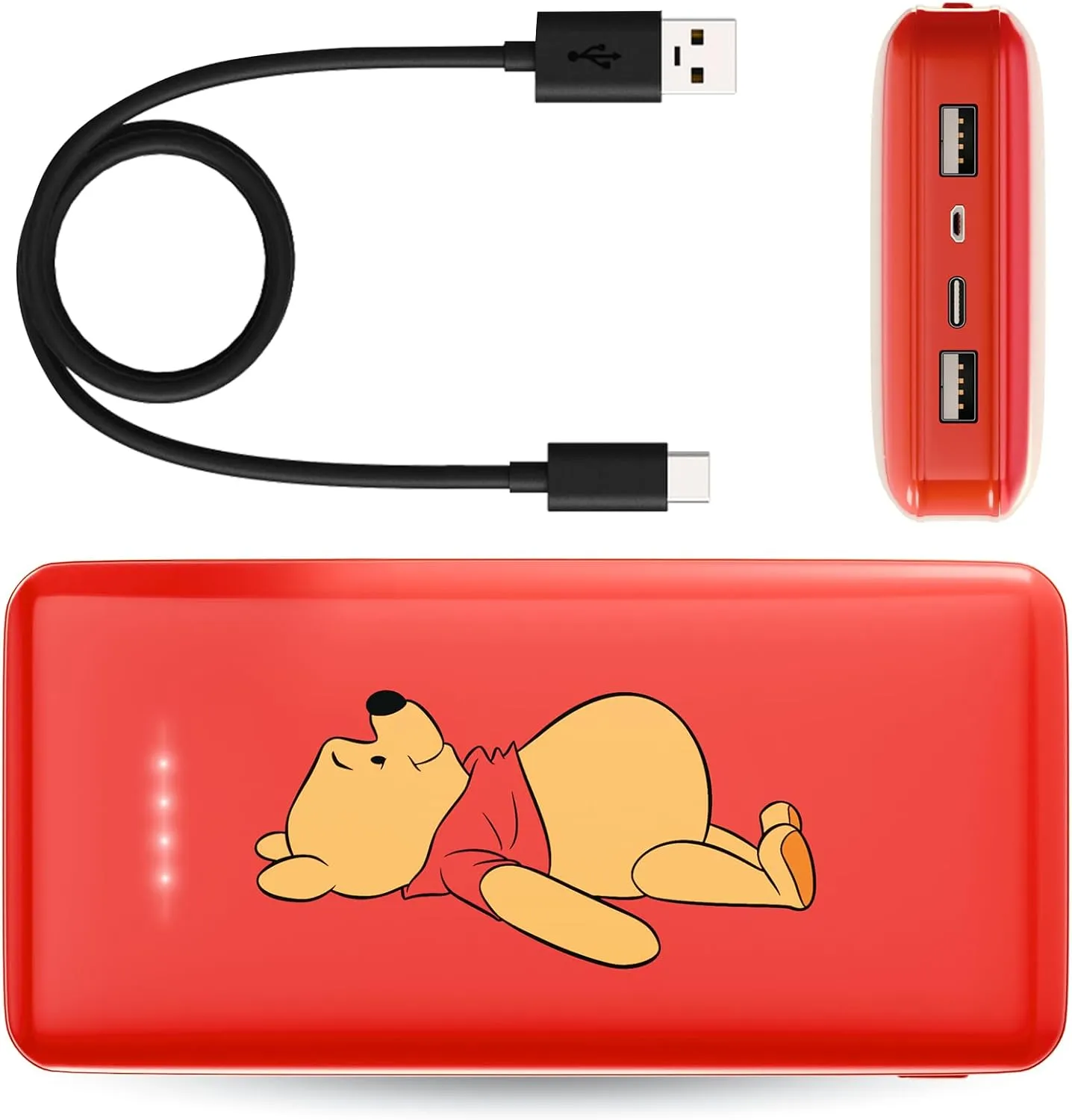 Disney Winnie The Pooh 10,000Mah Power Bank- Universally Compatible Portable Phone Charger Battery Pack w/USB Charging Port - Classic Winnie The Pooh Gifts for Women, Men, Teens and All Fans