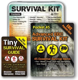 Do-It-Yourself: EDC Survival Kit Bundles: Kit   Tiny Survival Guide   Storage Tin/Emergency, Disaster, Tactical - Great Gift!