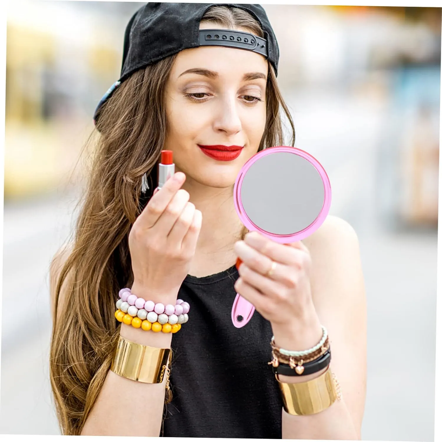 DOITOOL Handheld Mirror Set Double-Sided Makeup Mirror 1x 3X Magnification Compact Stylish for Daily Use