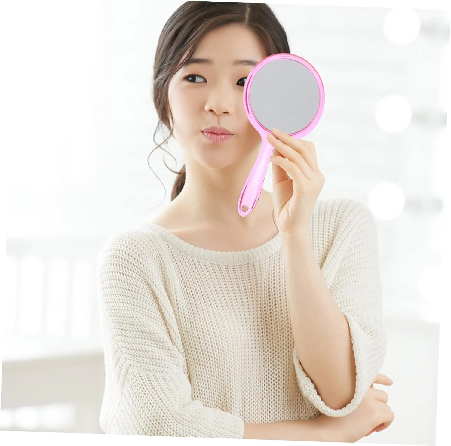 DOITOOL Handheld Mirror Set Double-Sided Makeup Mirror 1x 3X Magnification Compact Stylish for Daily Use