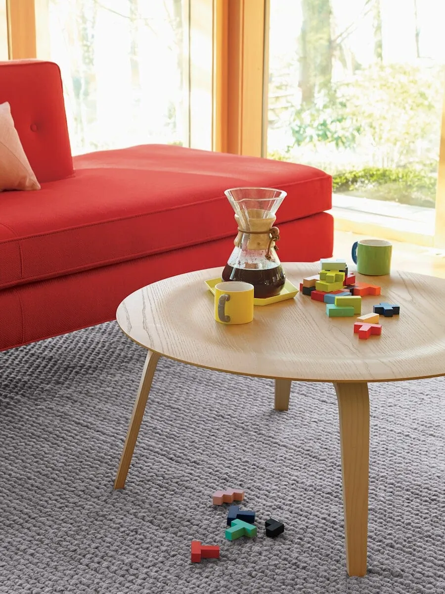 Eames Molded Plywood Coffee Table with Wood Base