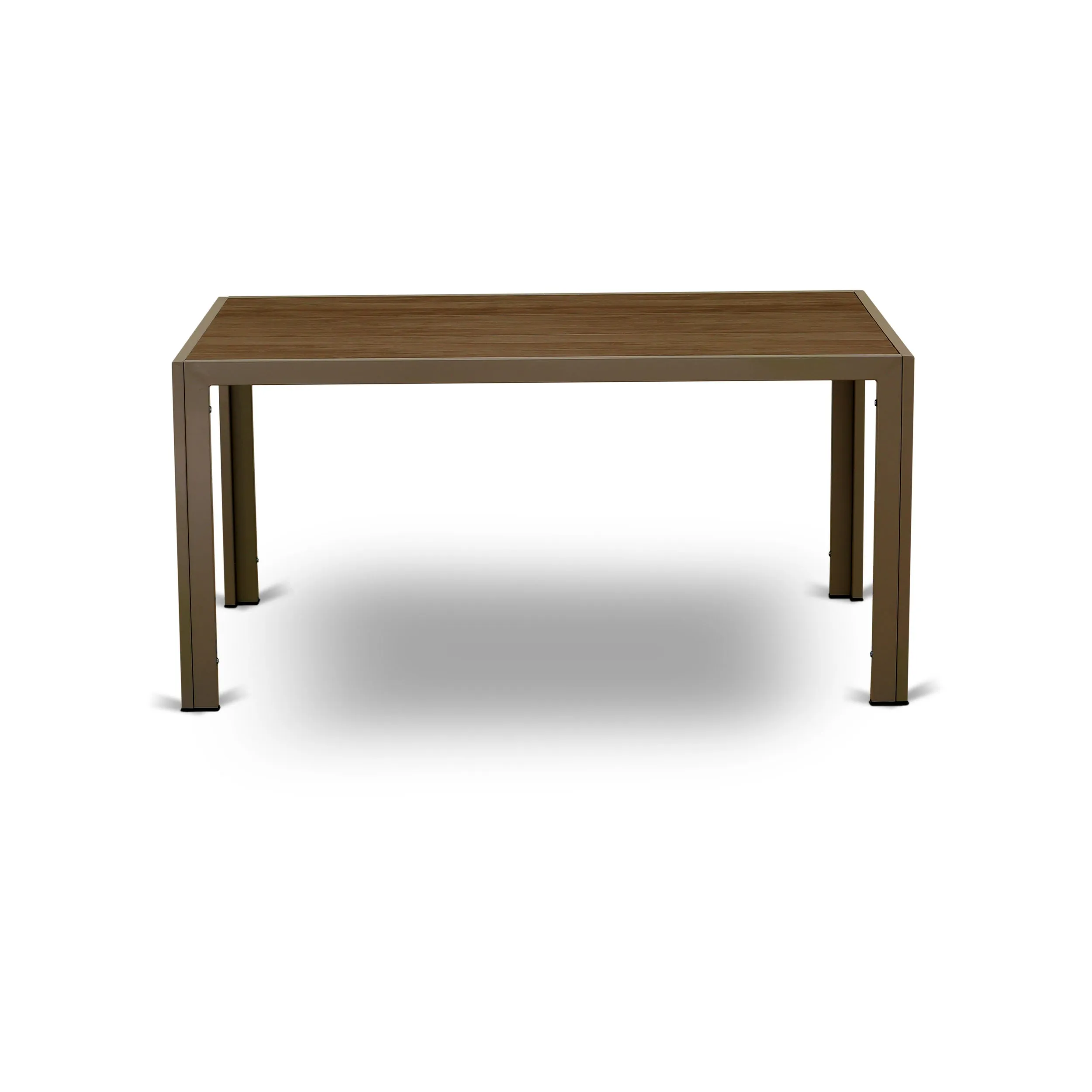 East West Furniture JULTW02 Jubi Patio Bistro Wicker Dining Table - Rectangle PE Wicker Table with Wood Top, 36x60 Inch, Brown
